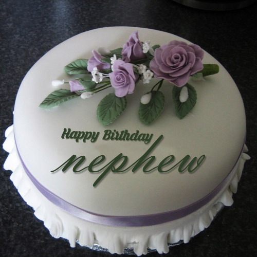 Birthday Wishes To Nephew With Cake And Flowers - Happy Birthday Wishes, Memes, SMS & Greeting eCard Images